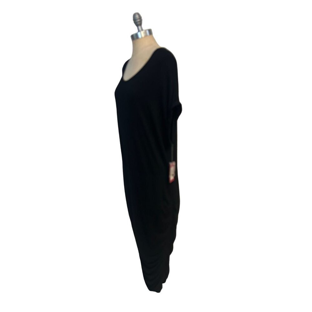 VINCE CAMUTO Side Ruched Jersey Midi Dress  Rich Black Size 2X $109 NWT - Picture 3 of 5